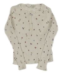 Biele kvetované pletené tričko H&M
