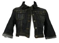 Dámská tmavomodrá riflová crop bunda Ann Christine