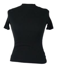 Dámske čierne rebrované tričko s rolákom House