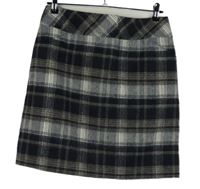 Dámska čierno-béžovo-biela kockovaná vlnená sukňa Comma