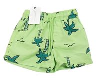 Nové - zelené plážové kraťasy s palmami V By Very