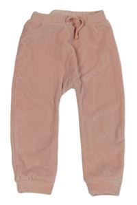 Staroružové zamatové pruhované tepláky Little nutmeg