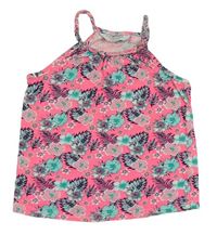 Neónově ružový kvetovaný top Primark