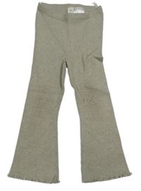 Šedé žebrované pletené flare kalhoty H&M