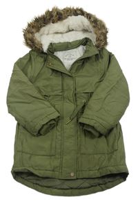 Khaki šusťáková zimní parka s kapucí George