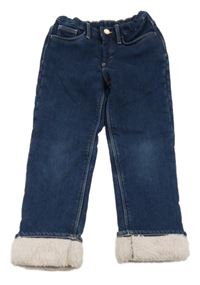 Tmavomodré zateplené rifle Denim Co.