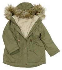 Khaki šusťáková zimní parka s kapucí Nutmeg