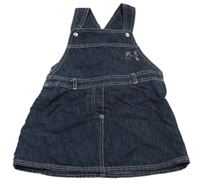 Tmavomodré rifľové na traké šaty s výšivkou