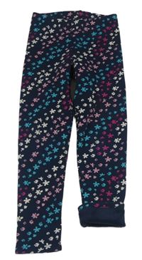 Tmavomodré květované zateplené legíny S. Oliver