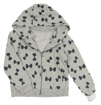 Sivá prepínaci mikina s mašľami a kapucňou Orchestra