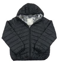 Černá šusťáková prošívaná zateplená bunda s kapucí M&S