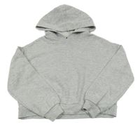 Sivá crop mikina s kapucňou New Look