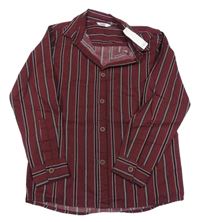 Nové - Vínovo-černá pruhovaná košile M&Co.