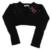 Nové - Černé pletené propínací bolérko s cvokmi  Yd.