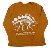 Medové tričko s kostrou dinosaura H&M