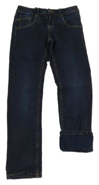 Tmavomodré rifľové podšité nohavice Alive