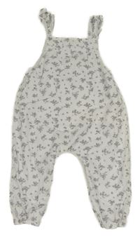 Bílo-šedé květované laclové podšité manšestráky Next