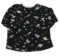 Černé triko s raketami H&M