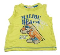 Žlutozelené tielko s obrázkom