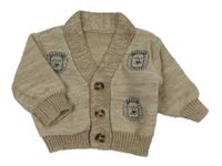 Béžový melírovaný prepínaci sveter so zvířaty Nutmeg