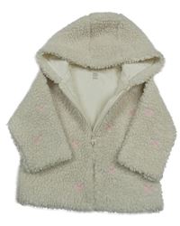 Smetanová huňatá podšitá mikina s kapucí F&F