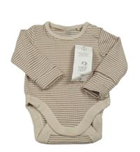 Nové - Béžovo-hnedé pruhované rebrované body F&F