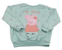 Svetlozelená mikina s Pepinou a kvietkami