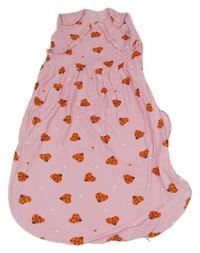 Světlerůžový bavlněný spací pytel s lienkami