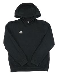 Černá mikina s logem a kapucí Adidas