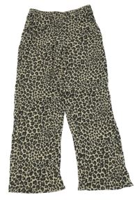 Béžovo-tmavošedo-hnedé leop,ardí culottes nohavice H&M