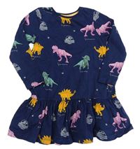 Tmavomodré šaty s dinosaurami F&F