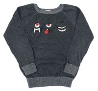 Sivý sveter s príšerkami Kiki&Koko