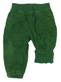 Zelené menšestrové podšité nohavice M&S