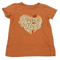 Oranžové tričko s nápisom Primark