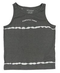 Tmavošedo-bílý žebrovaný top Primark