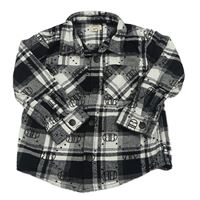 Černo-bílá kostkovaná flanelová košile River Island 