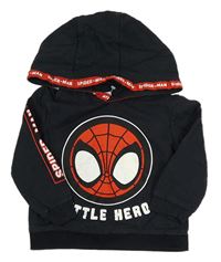 Černá mikina se Spider-manem a kapucí Marvel