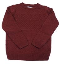 Mahagónovoý vzorovaný sveter Matalan