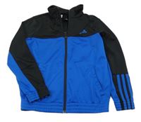 Safírovo-černá propínací mikina s logem Adidas
