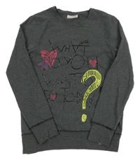 Šedé triko s nápisem Coccodrillo