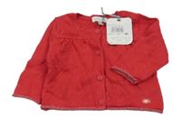 Nové - Červený třpytivý vlněný propínací svetr Absorba