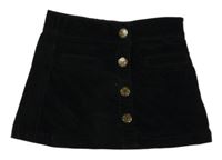 Čierna zamatová sukňa s gombíkmi C&A