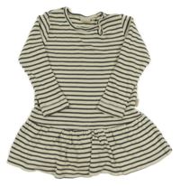 Smetanovo-khaki rebrované šaty Petit Piao