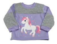 Fialovo-sivá mikina s jednorožcom Orsolino