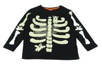 Čierne tričko s kostrou Kiki&Koko