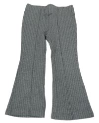 Sivo-biele pruhované flare nohavice H&M