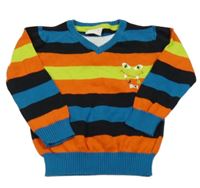 Farebný pruhovaný sveter s príšerkou Infinity