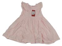 Nové - Světlerůžové plátěné šaty s dirkovaným vzorem Sprout