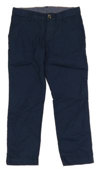 Tmavomodré plátenné chino nohavice H&M