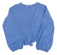 Modrá crop halenka riflového vzhledu H&M